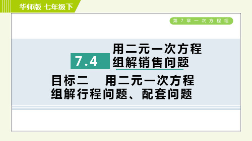 最新华师版七年级下册数学第7章二元一次方程 用二元一次方程组解销售问题  目标二