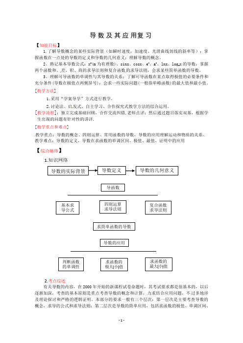 高中数学选修1-1：第三章《导数及其应用》教案(新人教A版选修1-1)