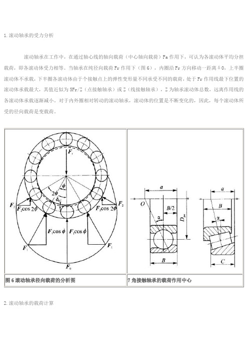 滚动轴承的受力分析、载荷计算、失效和计算准则