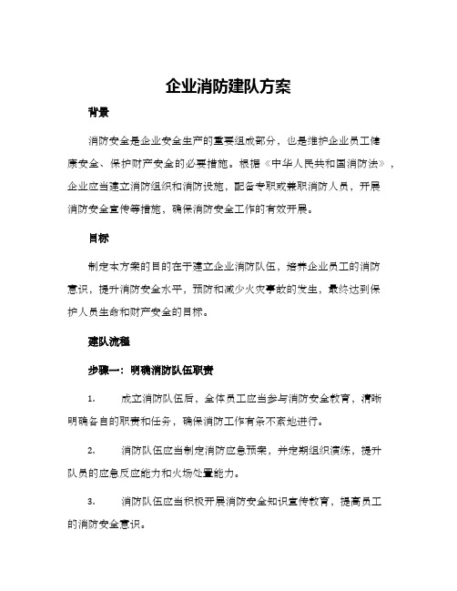 企业消防建队方案