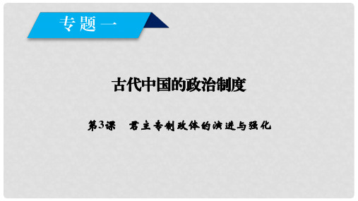 高中历史 专题1 古代中国的政治制度 第3课 君主专制政体的演进与强化课件 人民版必修1