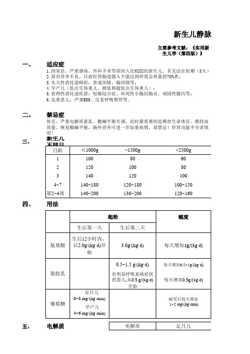 新生儿静脉营养自动计算器2013