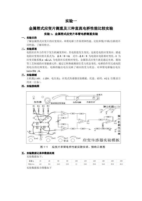 实验01(金属箔式应变片)实验报告