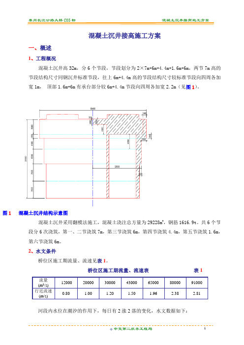 混凝土沉井接高施工方案