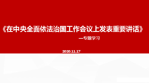 2020年《全面依法治国工作会议上发表重要讲话》专题学习