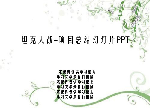 坦克大战-项目总结幻灯片PPT