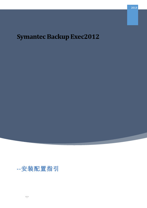 Symantec Backup Exec2012安装配置指引