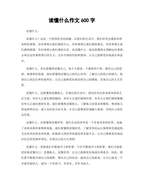 读懂什么作文600字