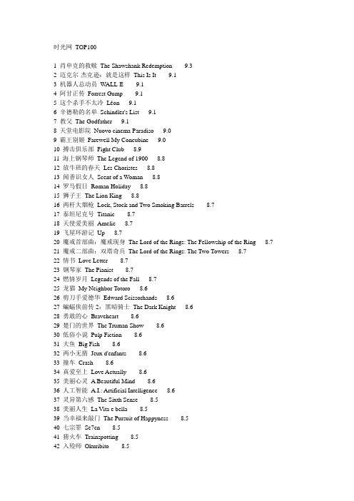 时光网电影Top100