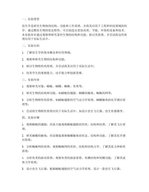 仿生单元科学实验报告