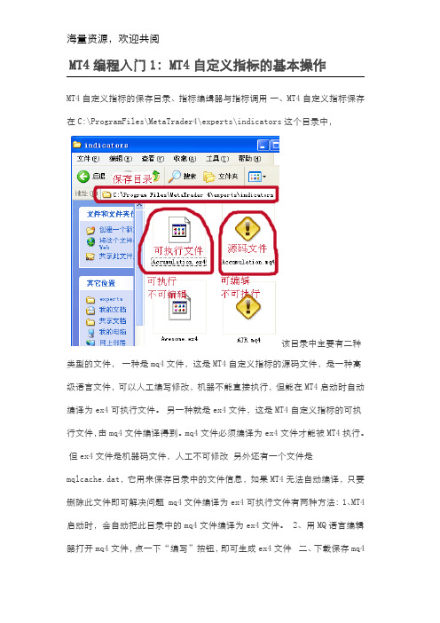 MT4精讲：MT4编程入门全集1-11,DOC