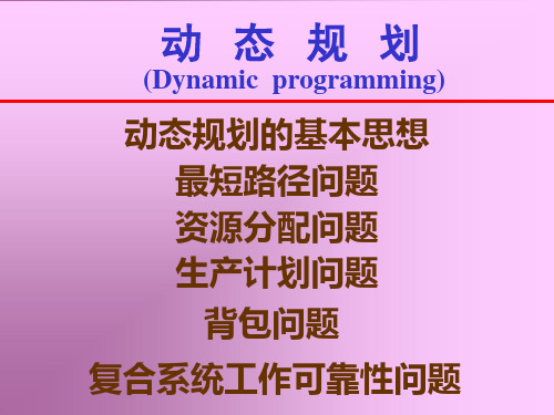 最新2019-算法设计与分析动态规划实例讲解-PPT课件