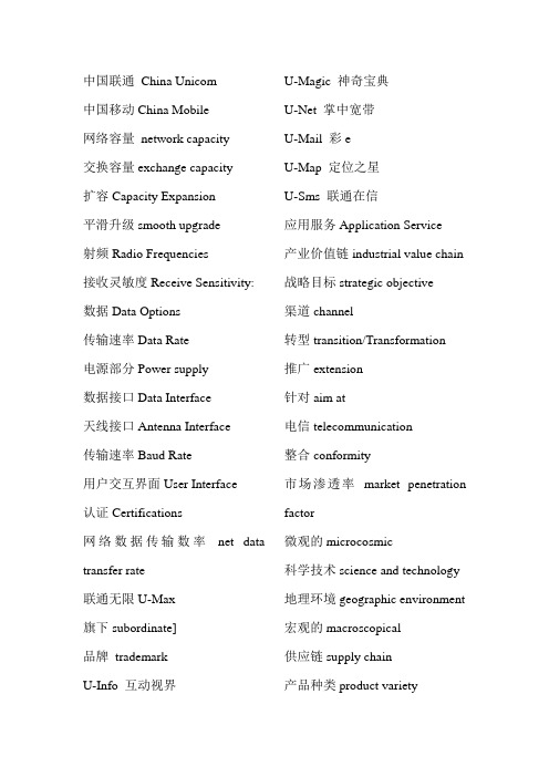 通信工程专业英语词汇