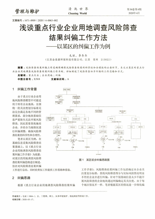 浅谈重点行业企业用地调查风险筛查结果纠偏工作方法——以某区的