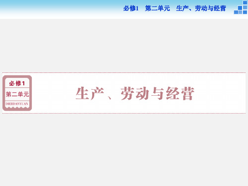 高考政治 一轮复习 第四课 生产与经济制度 新人教必修1