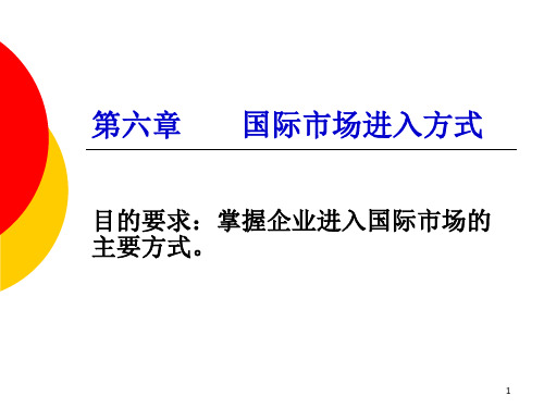 国际市场营销_国际市场进入方式