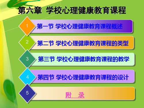 第六章学校心理健康教育课程