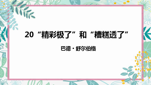 统编版五年级语文上册第20课《“精彩极了”和“糟糕透了”》课件