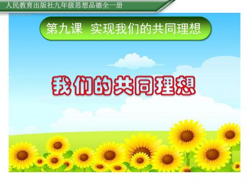 人教版九年级政治全册9.1 我们的共同理想 (共37张PPT)