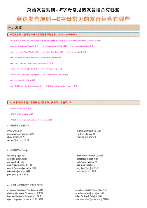 英语发音规则---E字母常见的发音组合有哪些