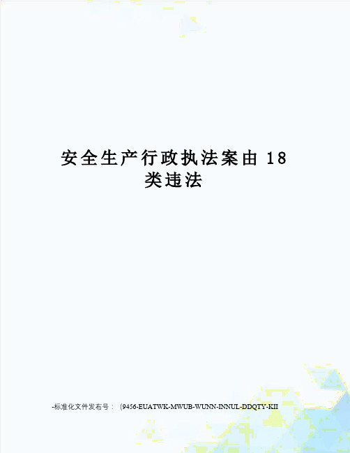 安全生产行政执法案由18类违法