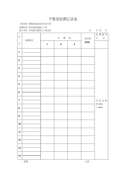 平整度检测记录表