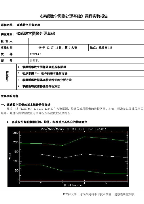 遥感数字图像处理基础实习报告