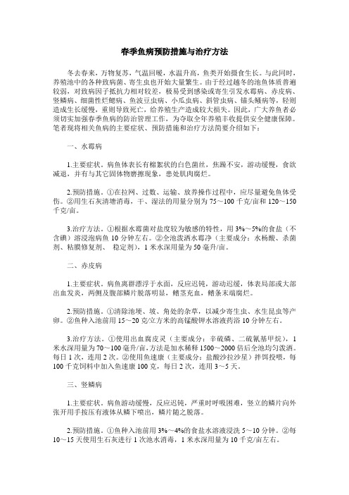 春季鱼病预防措施与治疗方法