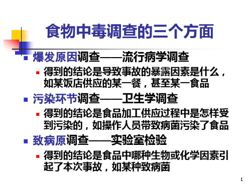 食源性疾病事件现场调查技术与案例分析