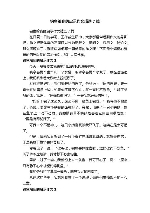 钓鱼给我的启示作文精选7篇