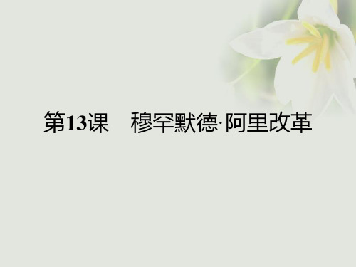 高中历史第四单元工业文明冲击下的改革第13课穆罕默德阿里改革课件岳麓版选修1