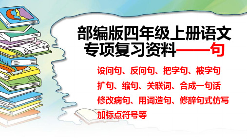 部编版四年级上册语文专项复习 句子(设问句、反问句、把字句、被字句、扩句、缩句等等)