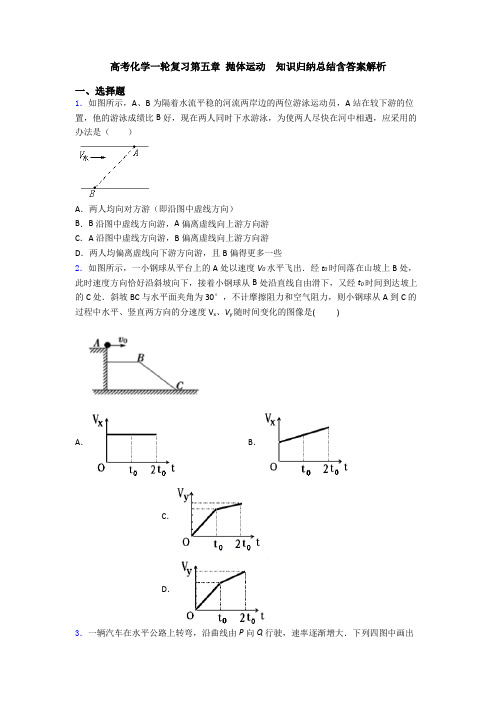 高考化学一轮复习第五章 抛体运动  知识归纳总结含答案解析