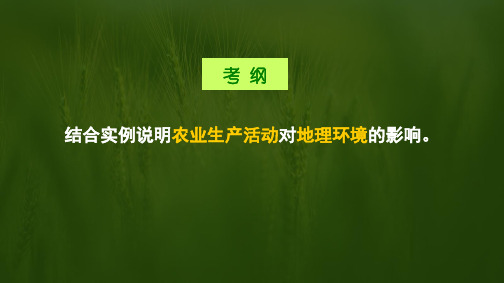 高三地理二轮复习《农业生产活动对地理环境的影响》课PPT