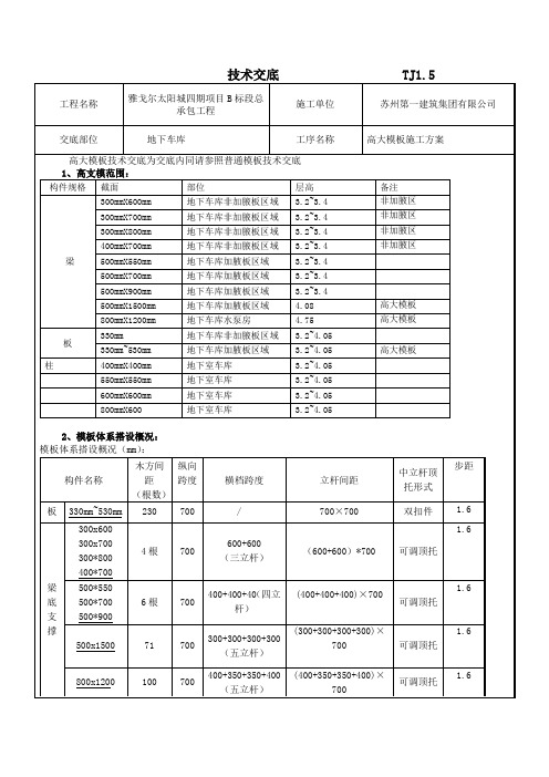 高大模板技术交底