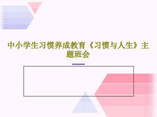 中小学生习惯养成教育《习惯与人生》主题班会30页PPT