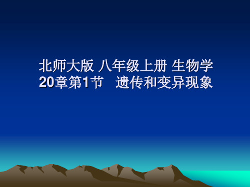 北师大版生物八年级上册20.1《遗传和变异现象》教学课件(共24张PPT)