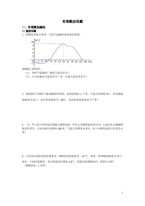 (完整版)有理数加法应用题