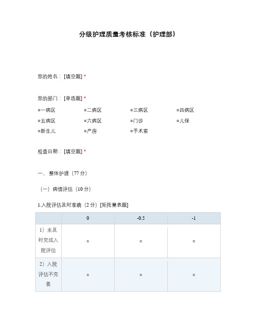 分级护理质量考核标准(护理部)