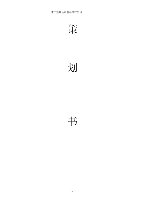 李宁篮球运动鞋网络营销策划书