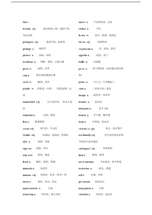 新课标人教版高中英语选修11单词表和汉英互译默写单词.docx