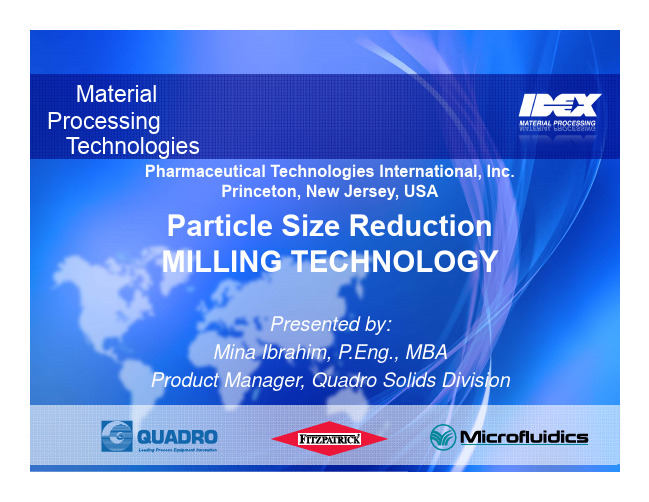 Update_4 Particle Size Reduction MILLING TECHNOLOGY