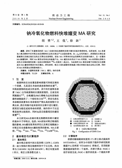 钠冷氧化物燃料快堆嬗变MA研究