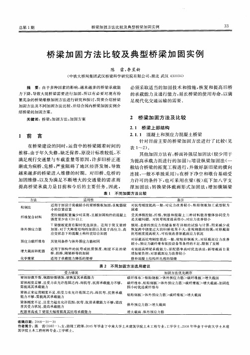 桥梁加固方法比较及典型桥梁加固实例