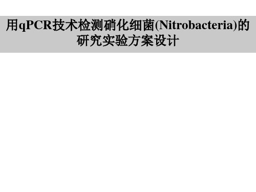 用qPCR技术检测硝化细菌实验方案设计