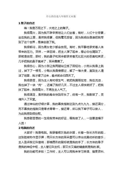 什么的自述八年级作文6篇