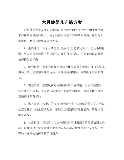 六月龄婴儿训练方案