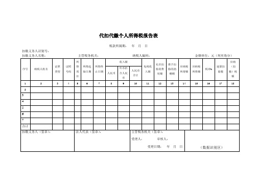 代扣代缴个人所得税报告表