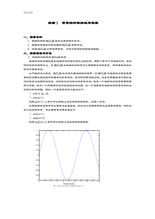 北京理工大学信号与系统实验实验报告材料