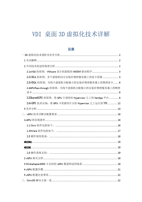 虚拟化桌面3D虚拟化  GPU技术详解